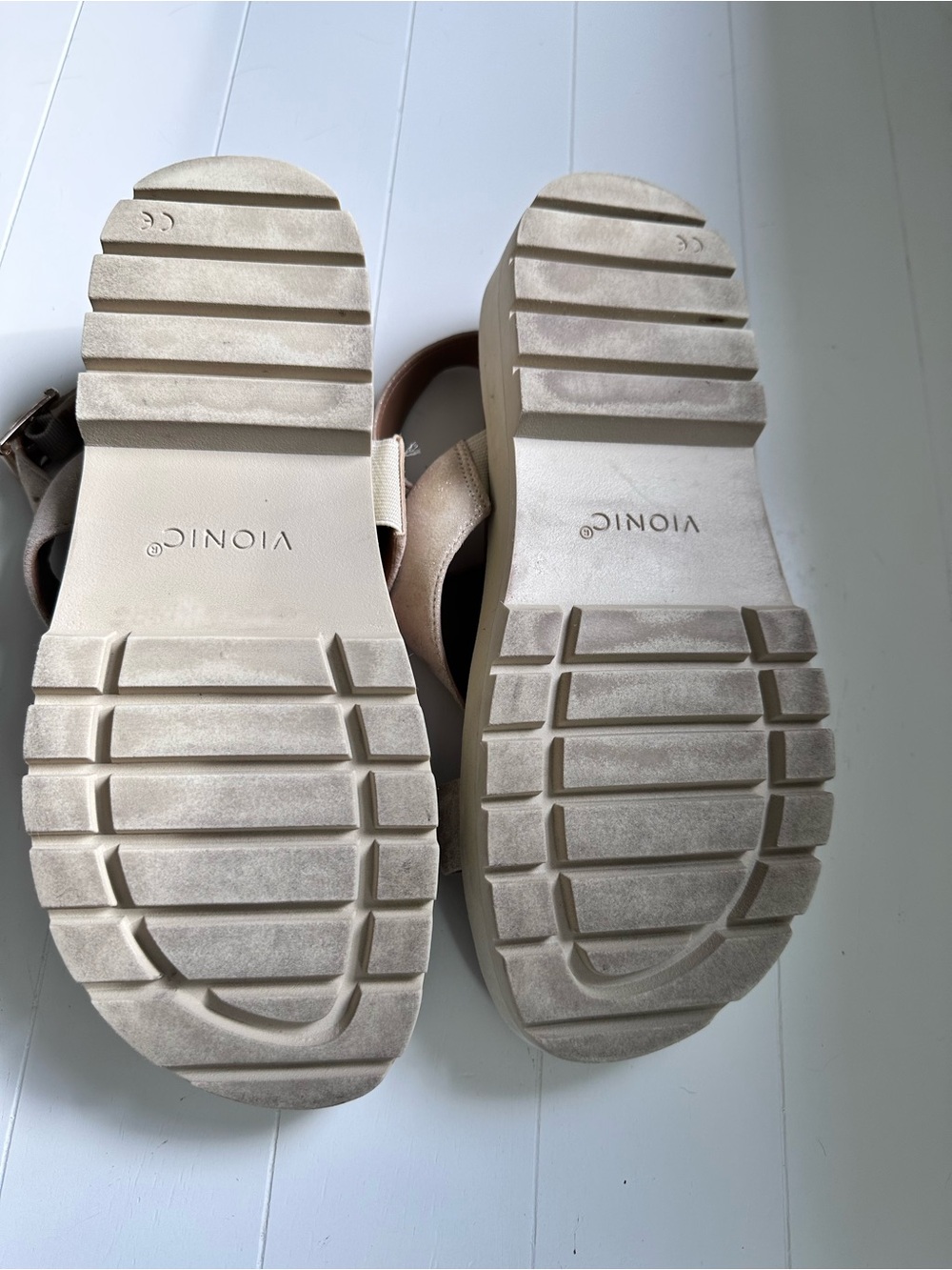 Vionic Alondra Lug Metallic Cream Platform Slingback Sandal - Women Sz 7 - Picture 9 of 9